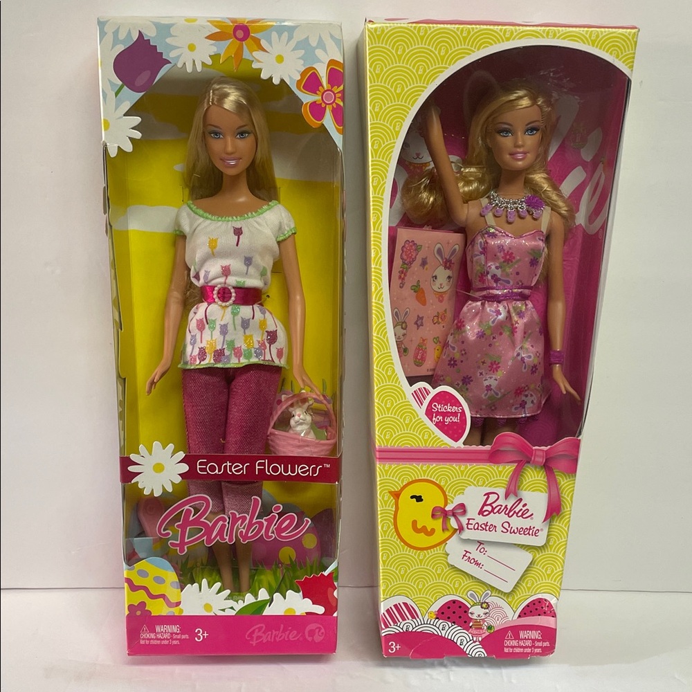 Barbie Easter Flowers and Easter Sweetie Dolls Mattel 2007 & 2008 NEW